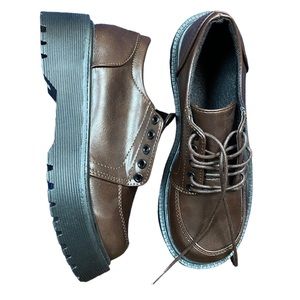 COPY - Chunky platform brown leather shoes